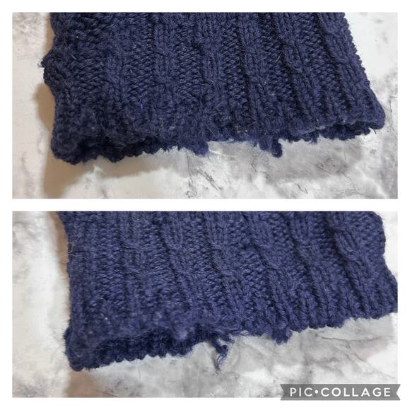 VTG L.L. Bean Me Cable Knit Sweater LT Blue 100% Wool Fisherman Cottage Ireland - Picture 10 of 10